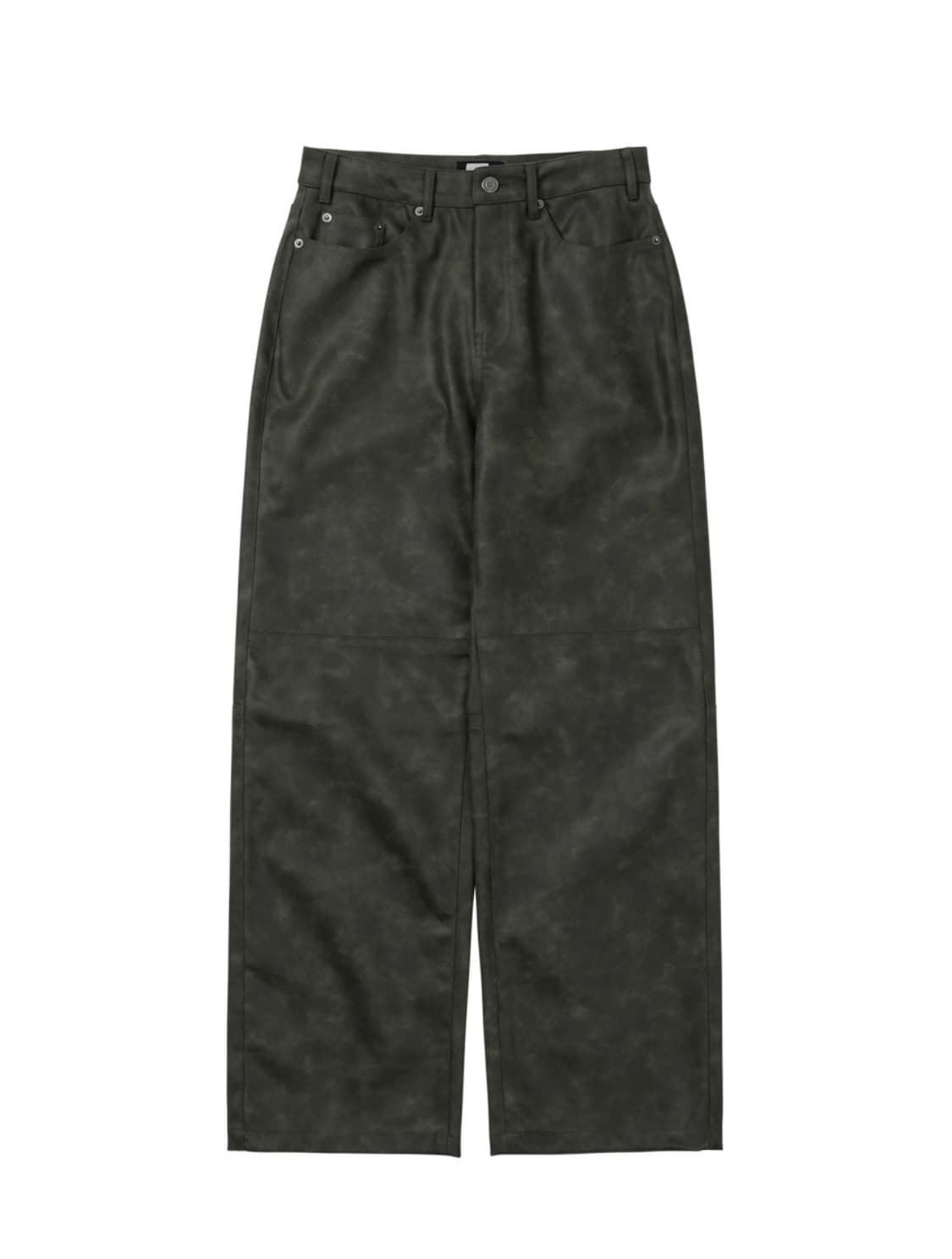 Washed Vegan Leather Pants Khaki 상품이미지1