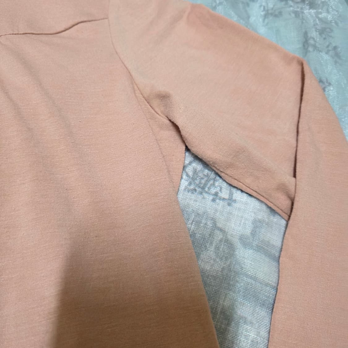 빈티지 엑시즈팜깔페어리 하구미 모리 레이스 셔링 목폴라 이너 티셔츠 상품이미지4