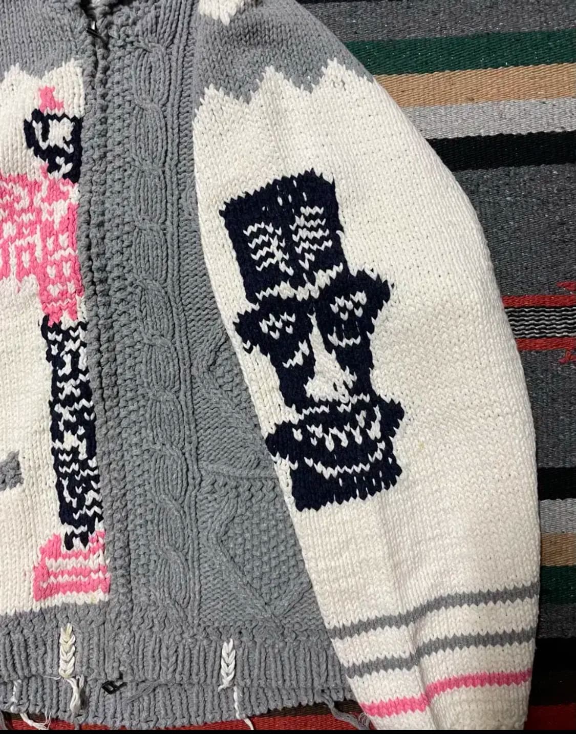 부후토 니트 짚업 가디건- M 상품이미지3