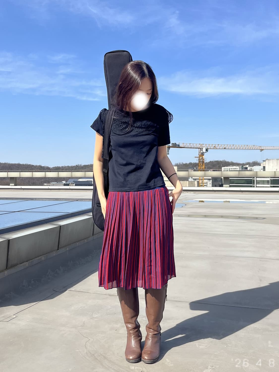 Striped Pleated Skirt 스트라이프 플리츠 스커트 상품이미지3