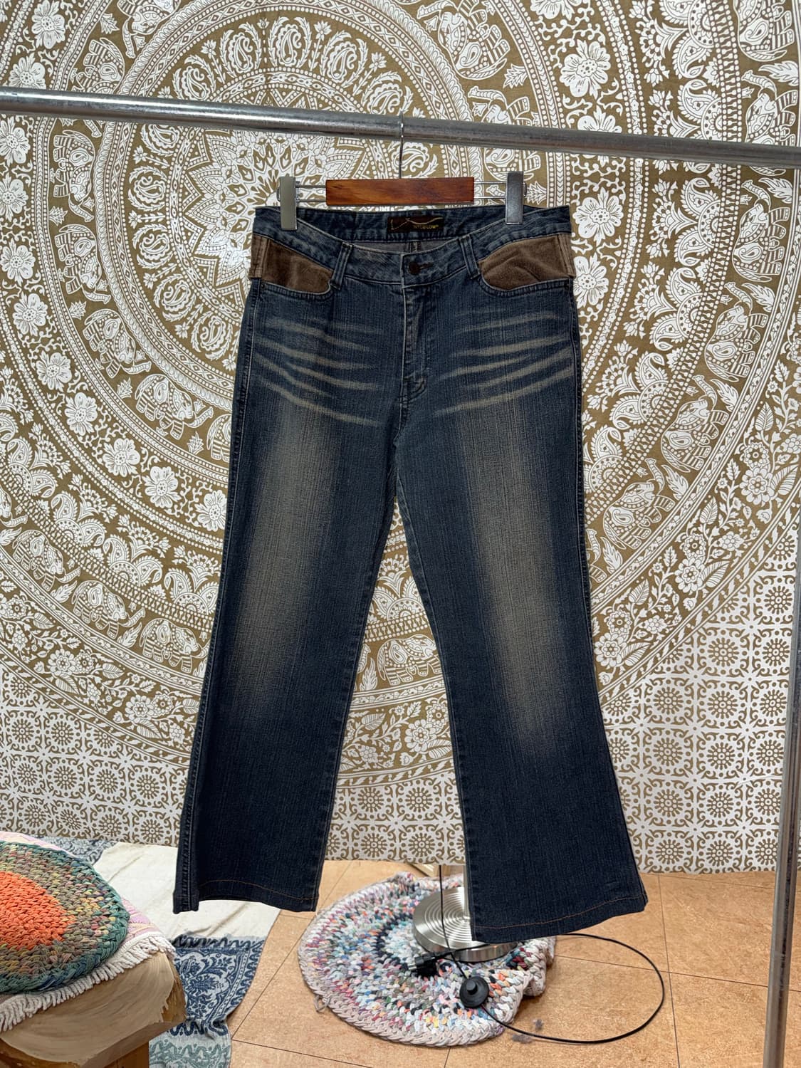 INTERFLOW 빈티지 여성 디테일 워싱 데님팬츠  상품이미지3