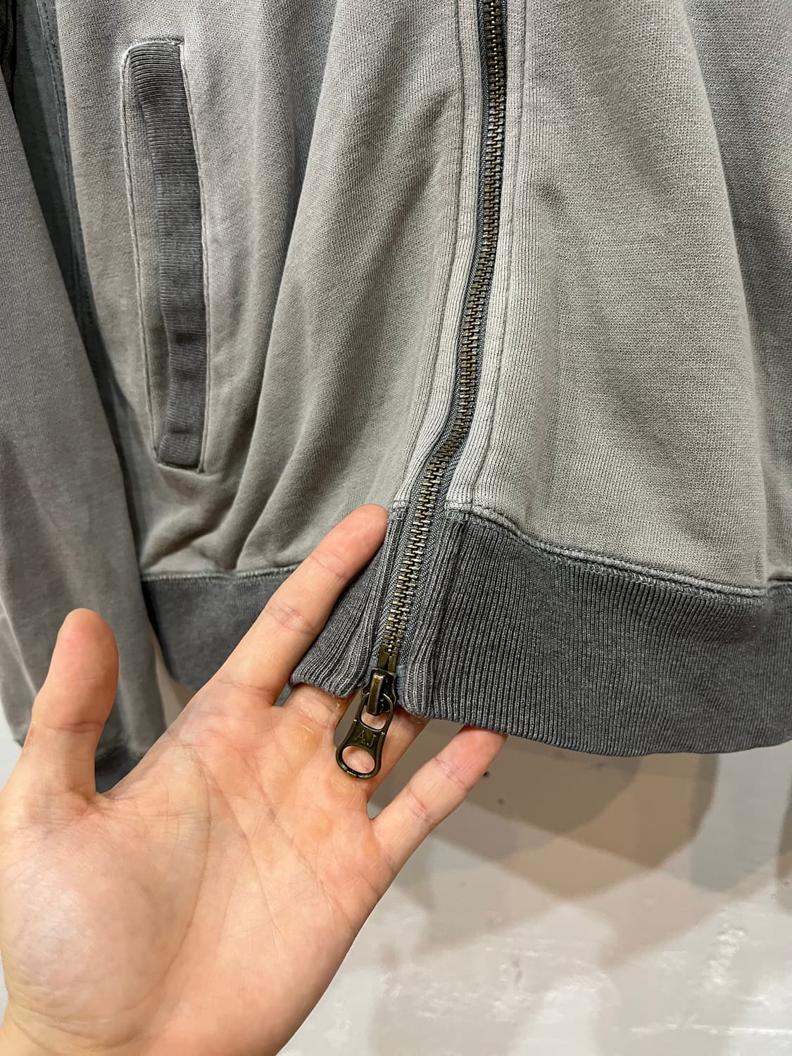 ARMANI 아르마니 워시드 엘보패치 후드집업  상품이미지5