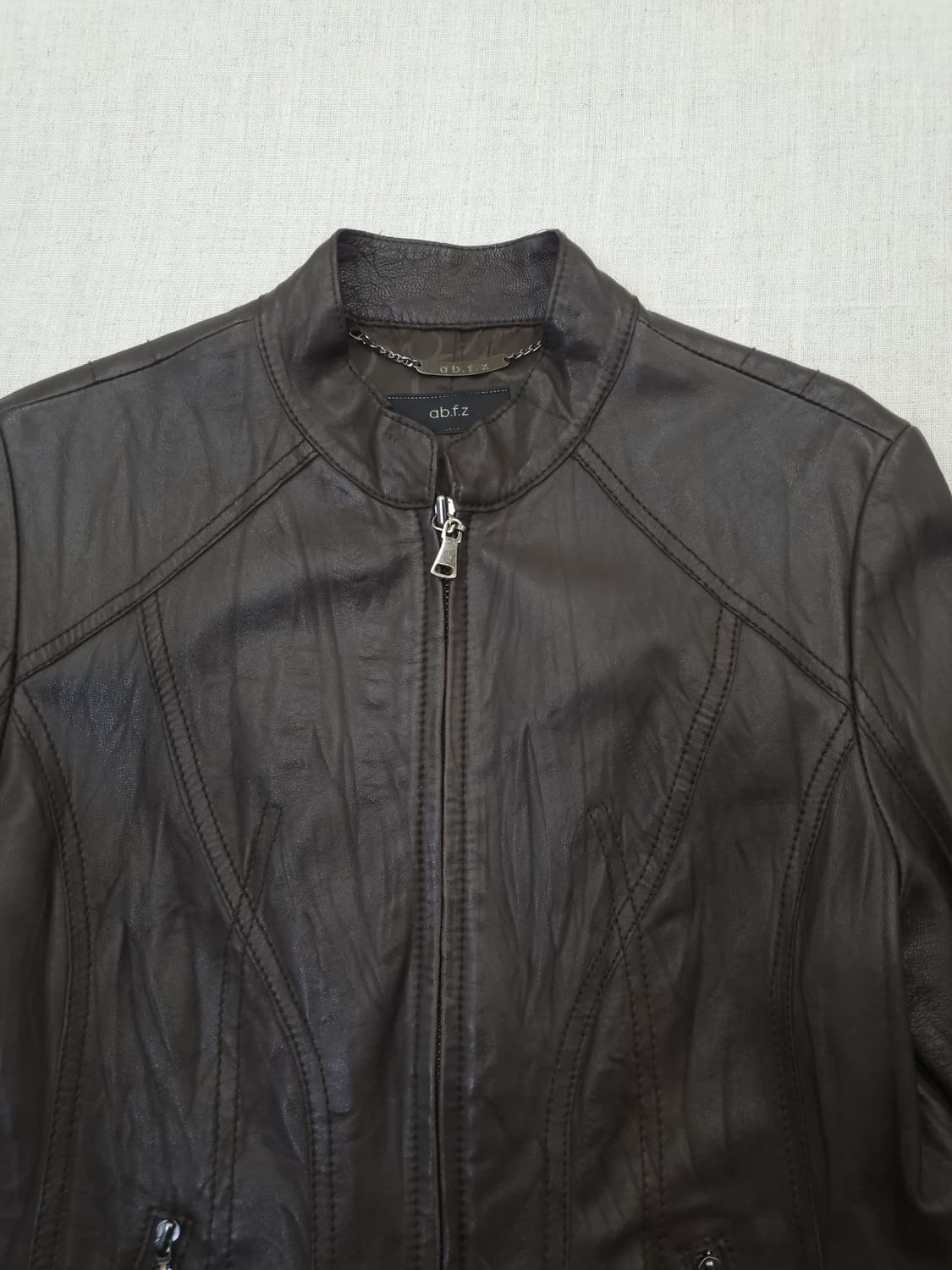 브라운 레더 자켓 여성용 s 상품이미지2