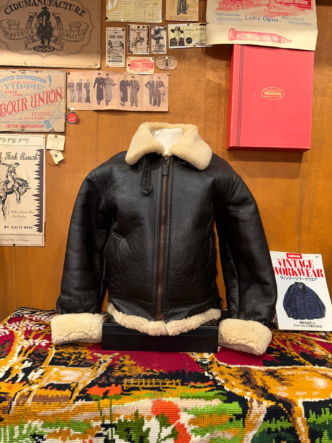 ( L ) B3무스탕 워크웨어 아메카지 레더자켓 무스탕 밀리터리 상품이미지4