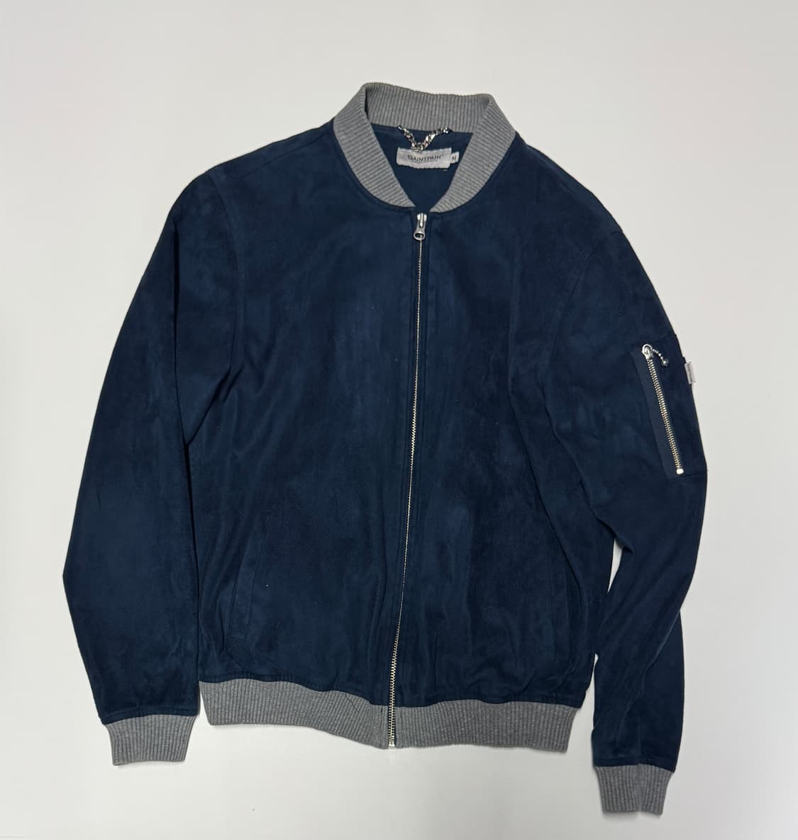 세인트페인 saintpain 암 포켓 스웨이드 자켓 M 네이비 상품이미지1