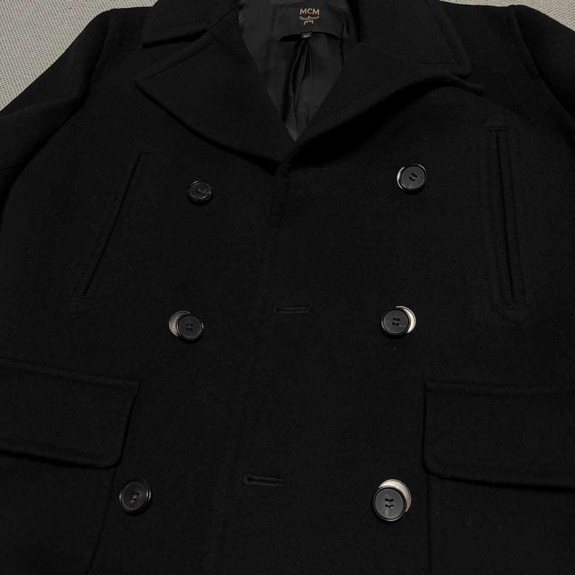 MCM 블랙 울 더블코트 상품이미지3