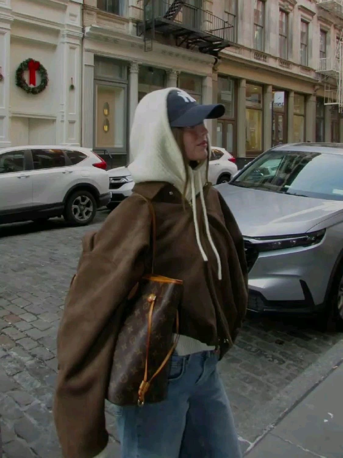 USA 딥 브라운 brown fleece 플리스 비니 상품이미지8