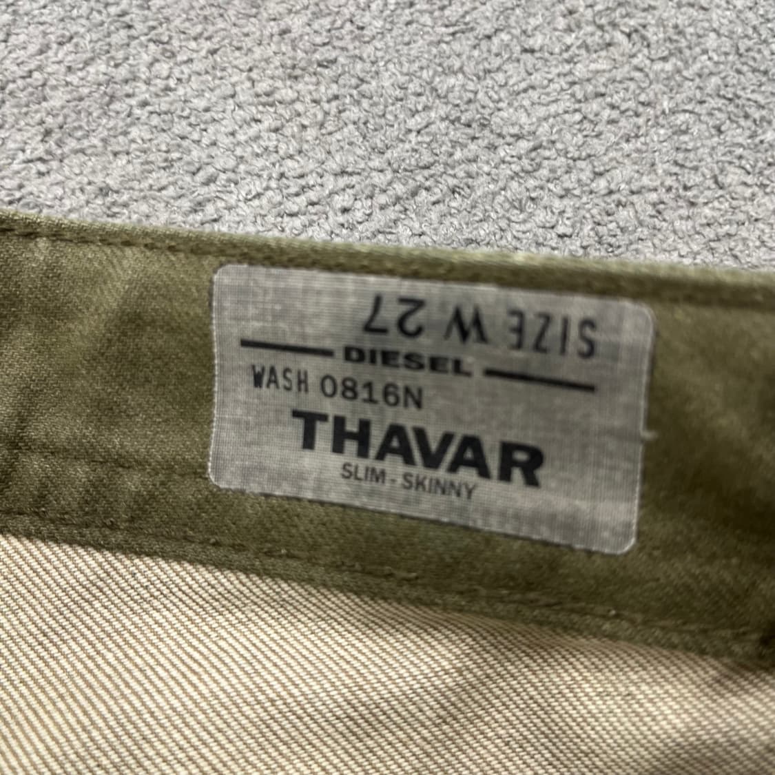 27 디젤 THAVAR 카키 슬림 팬츠 상품이미지7
