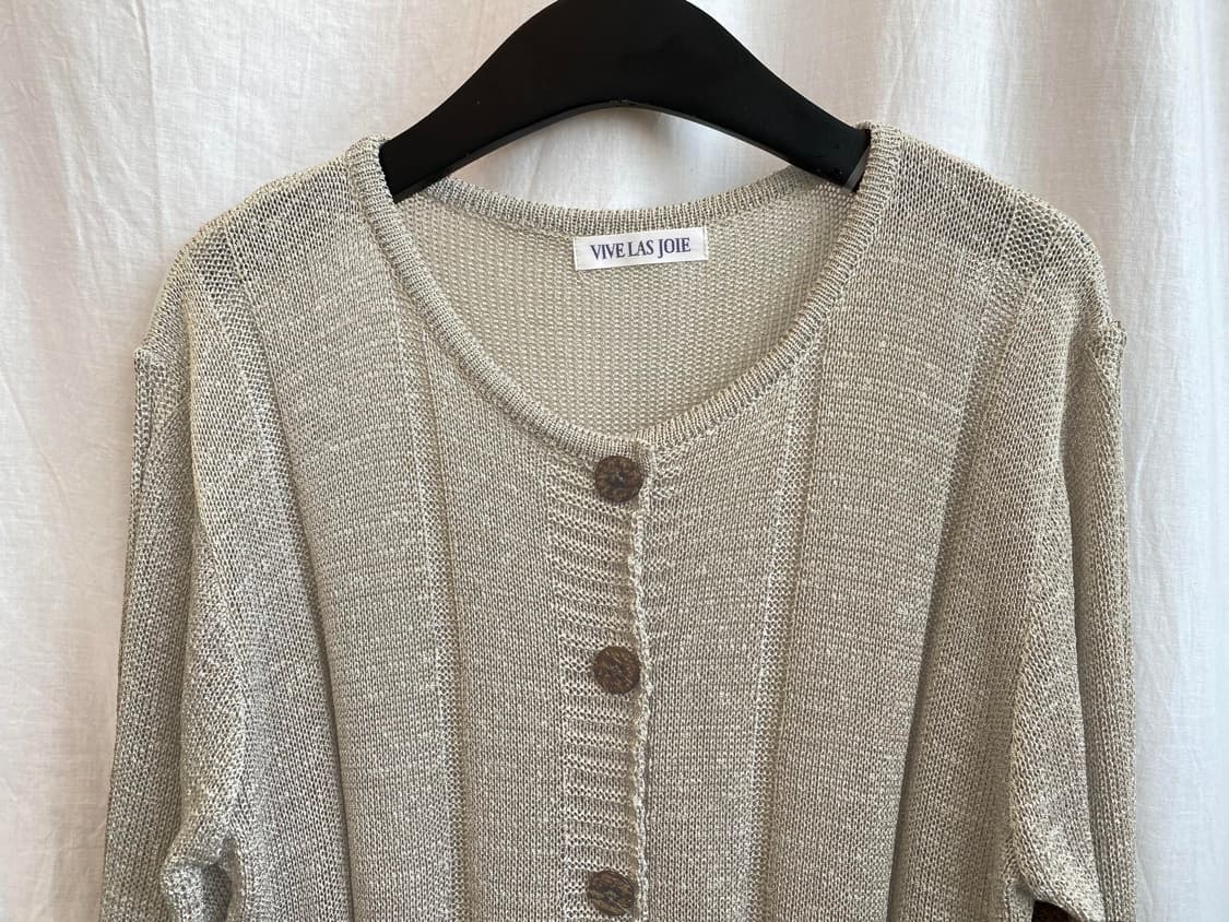 베이지 테이프얀 가디건(L) 상품이미지4