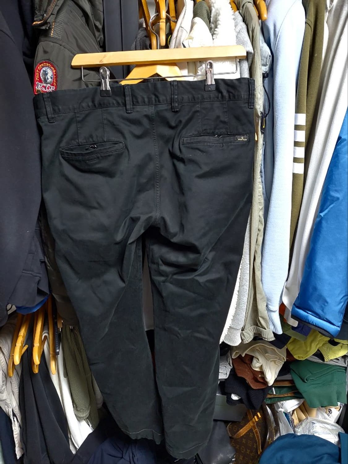 스톤아일랜드 블랙 남성 면바지 w32 백화점판 상품이미지7