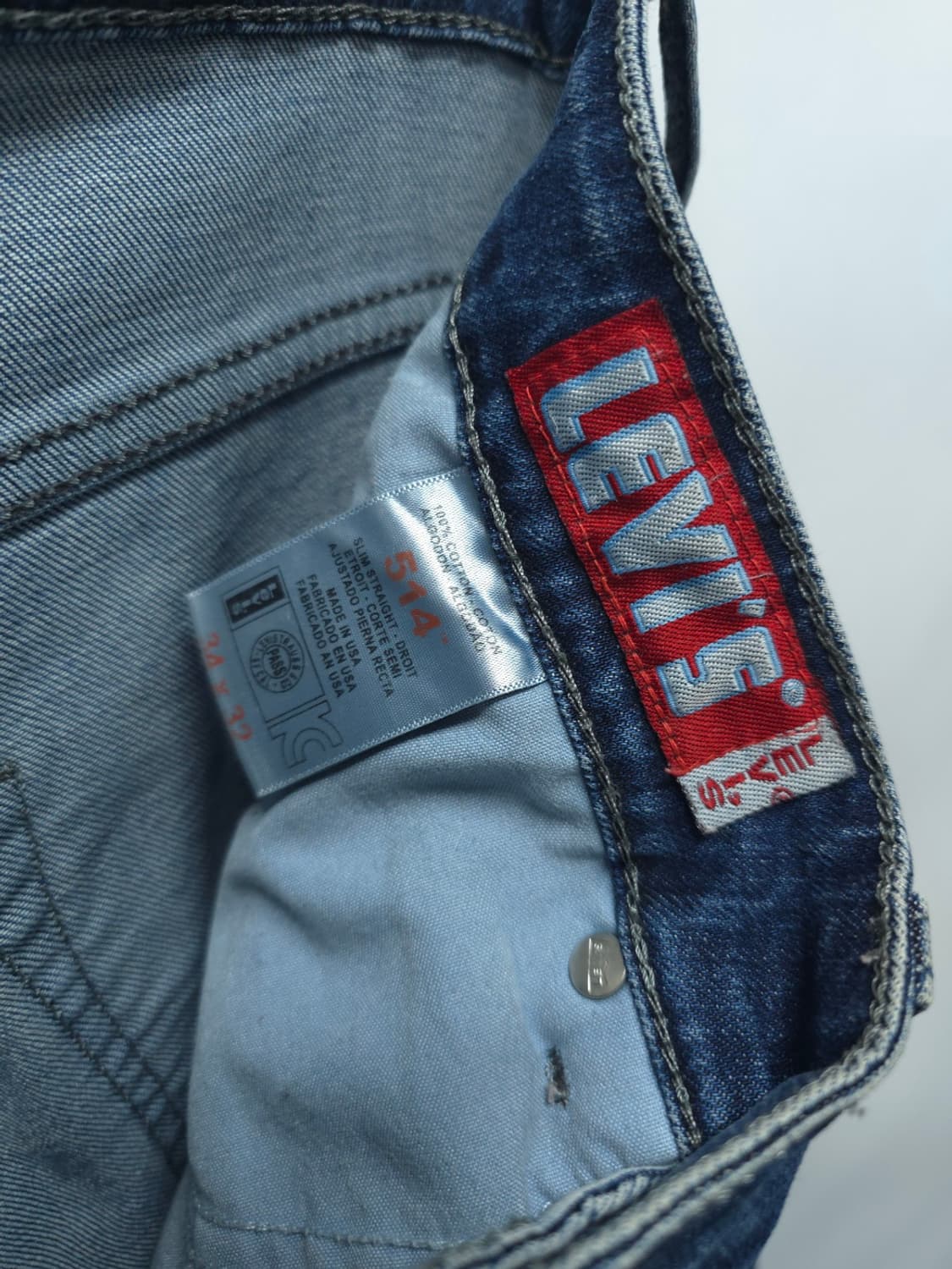 리바이스 미국판 514 슬림 스트레이트 중청 데님 팬츠(34) 상품이미지9