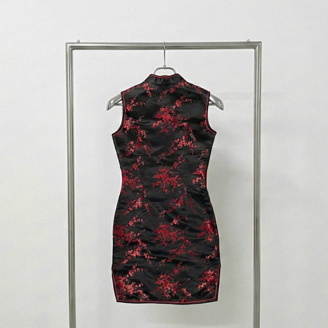 [Vintage] Black Silk Sleeveless Qipao 상품이미지2