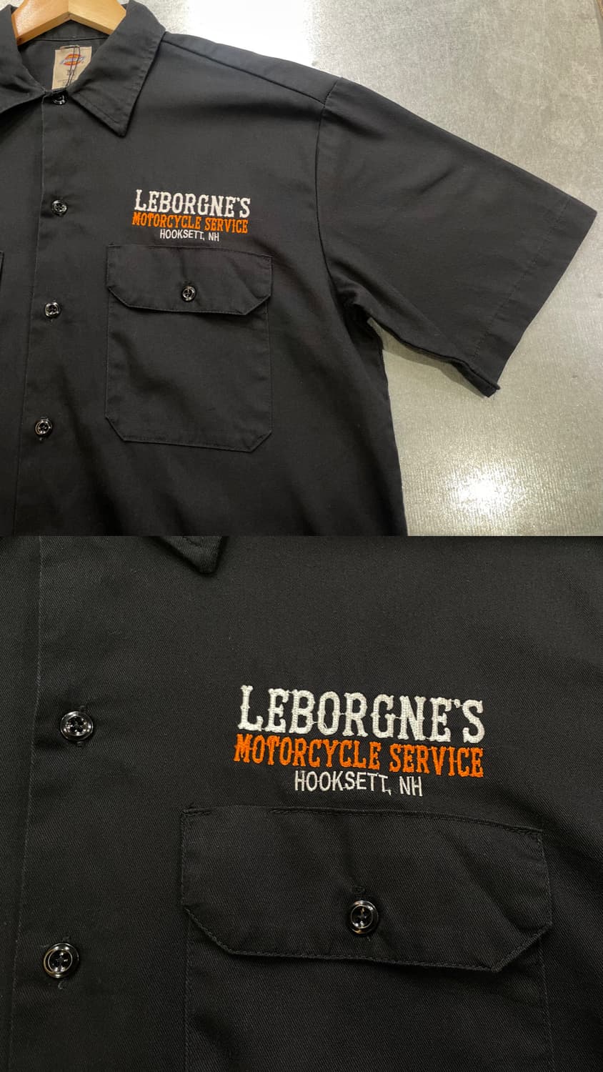 (M) Dickies 디키즈 자수 반팔 워크 셔츠 블랙 상품이미지7