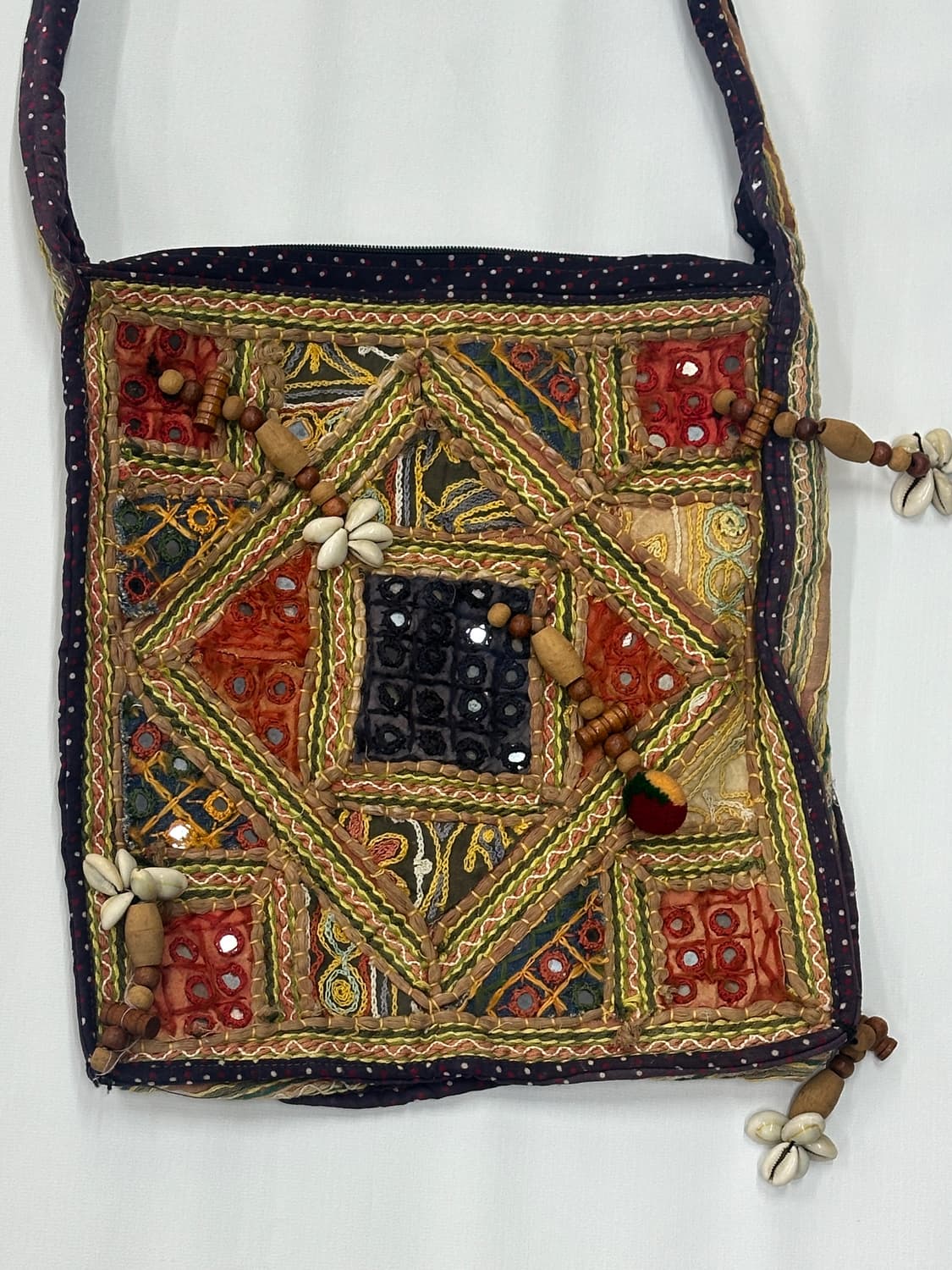 🪇하구미 라틴 에스닉 스퀘어 크로스백🪇비즈 가방 패턴 기하악 히피 상품이미지2