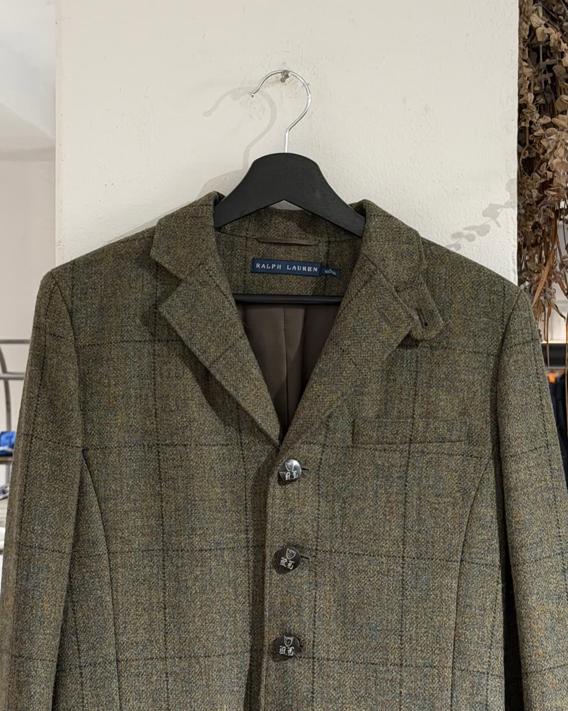랄프로렌 그린 울 트위드 테일러드 코트 상품이미지4