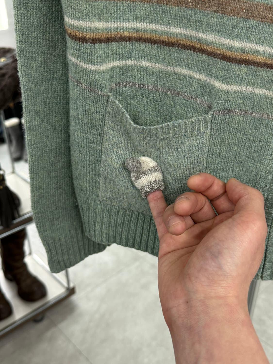 donnez-moi 램스울 니트 집업 상품이미지3