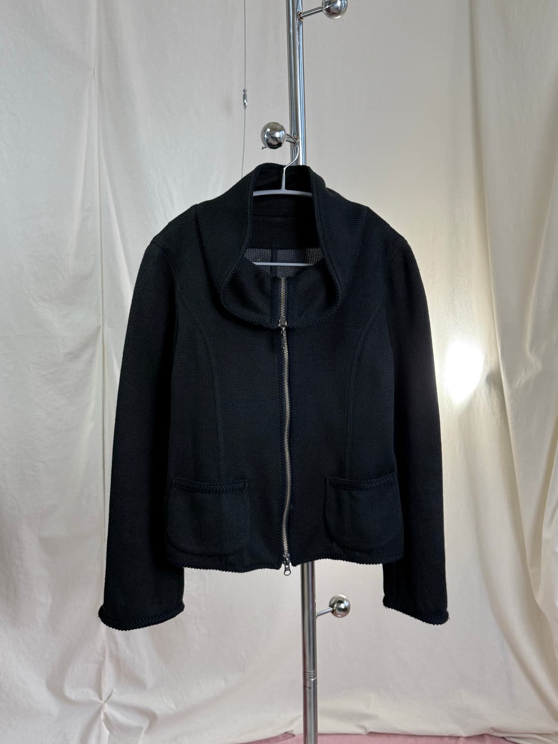 Hiroko Bis 하이넥 니트 집업 자켓 상품이미지2