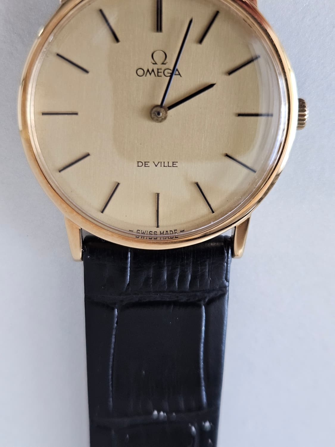 빈티지 오메가 드빌 금장 남성용 가죽 시계 상품이미지3