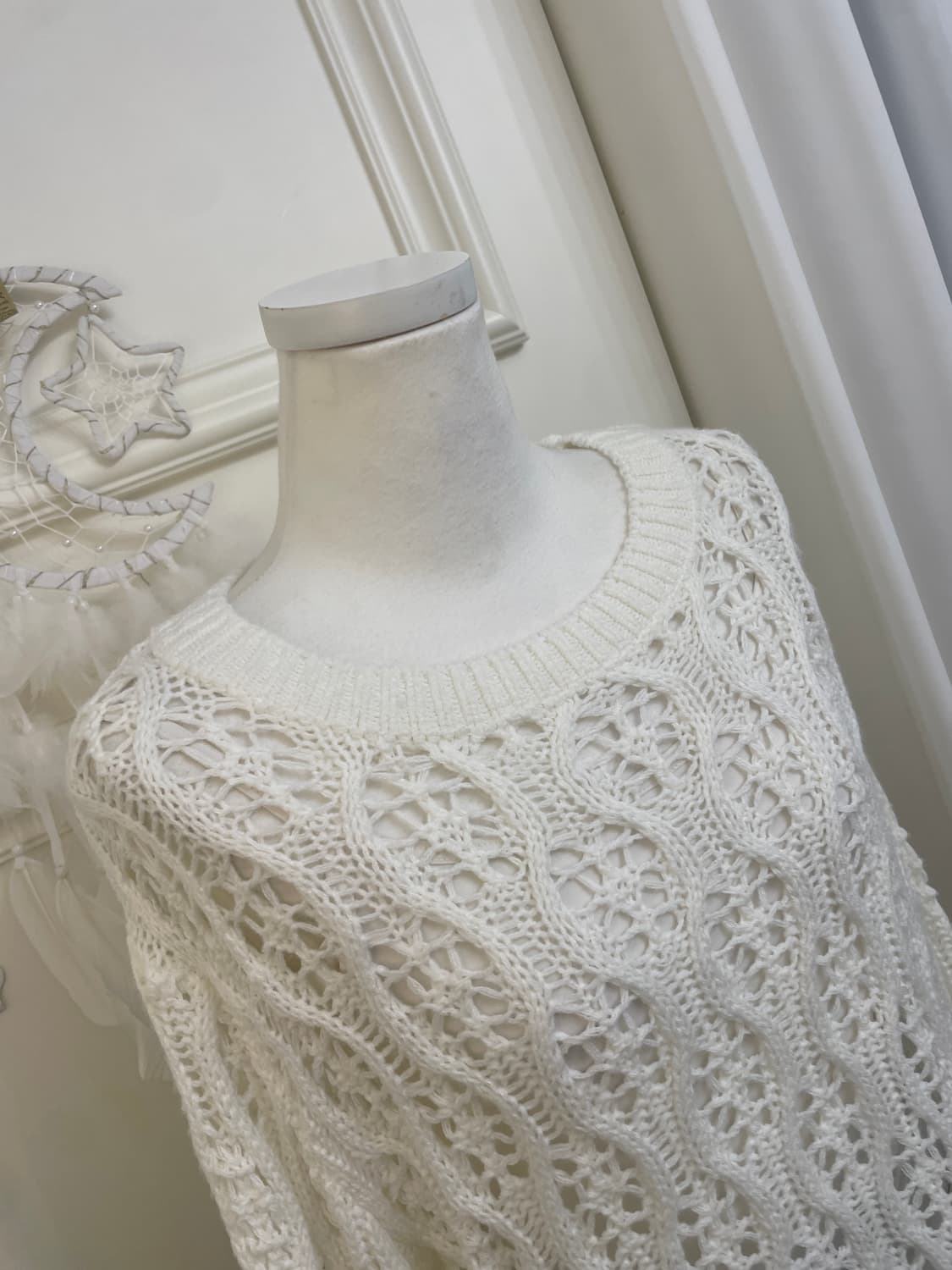 white crochet ruffle sweater 상품이미지9