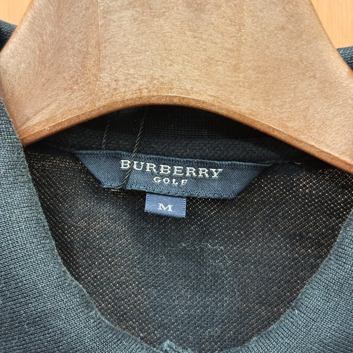 버버리 골프 로고 자수 반팔 카라 티셔츠 피케 코튼 블랙 상품이미지7