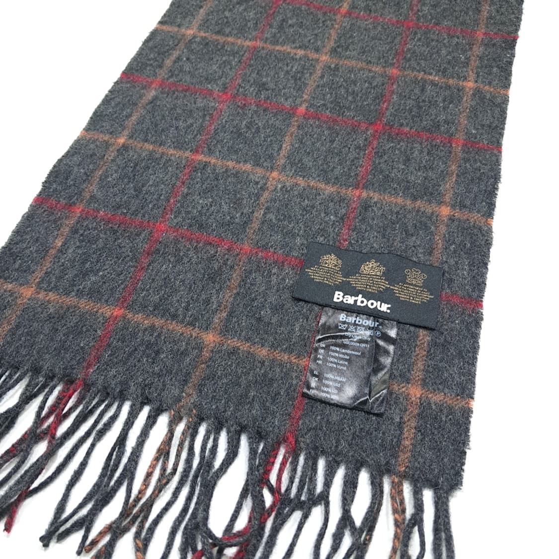 MX640 바버 램스울 윈도우페인체크 차콜그레이 머플러목도리 상품이미지4