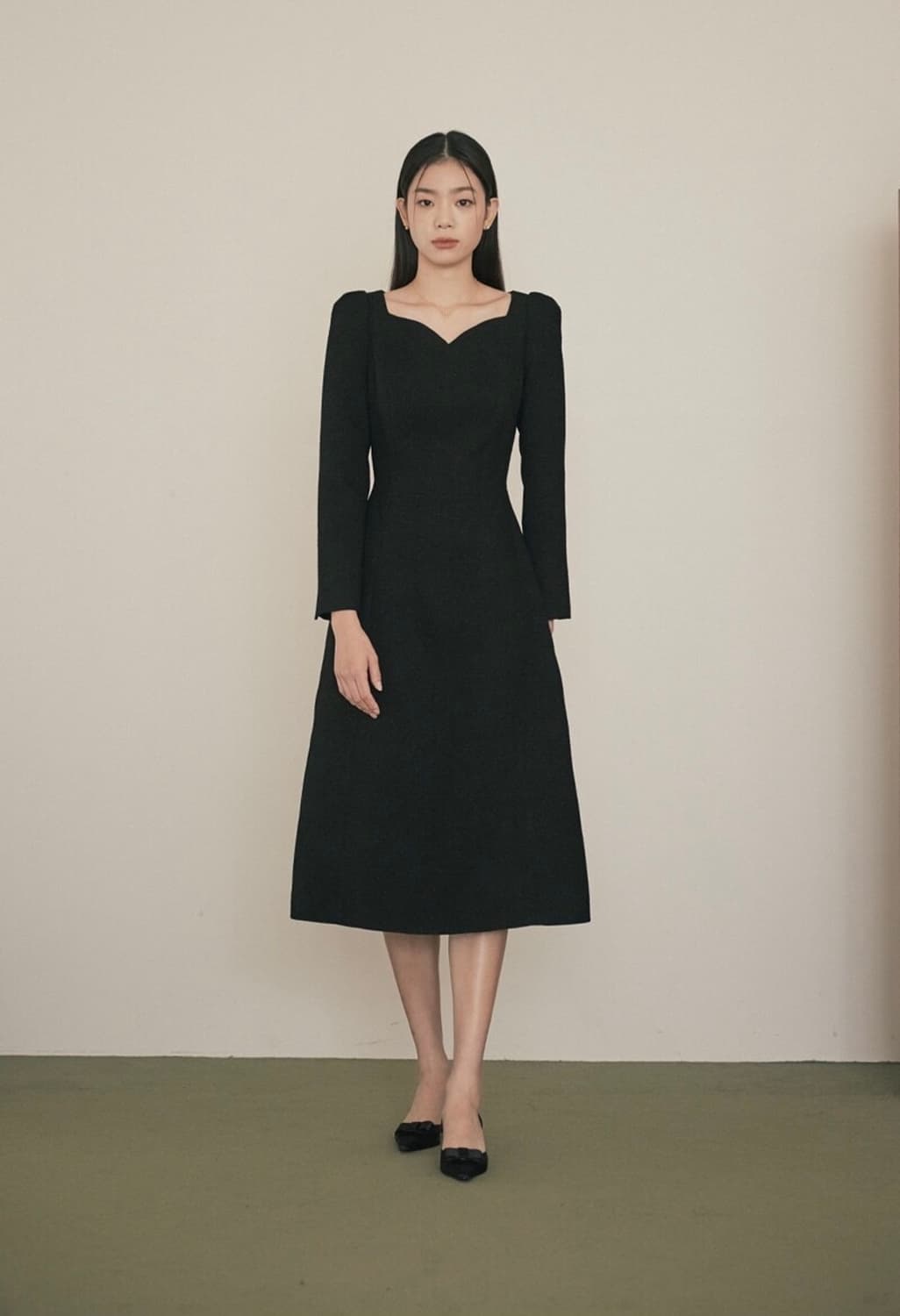 플로움 클래식 노스텔지아 드레스 롱 s 블랙 상품이미지7