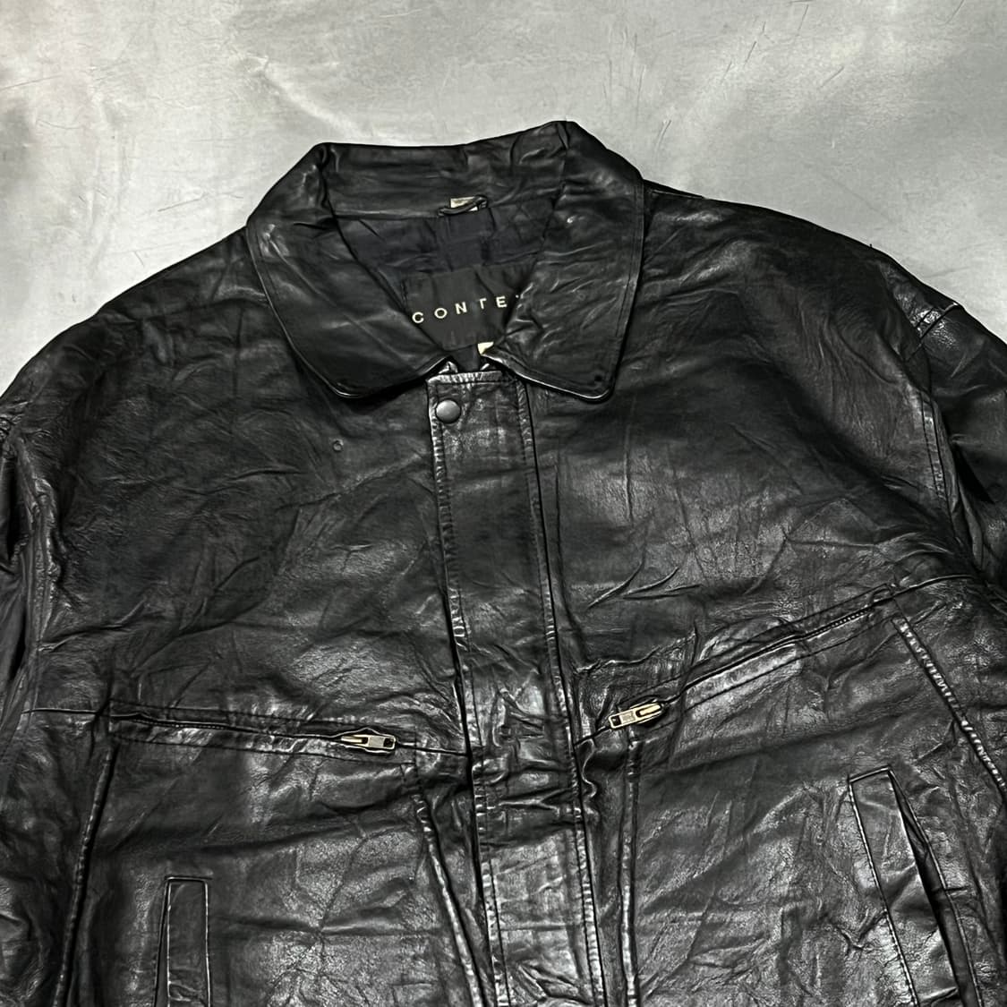  context 카라 레더 자켓 y14925 상품이미지3