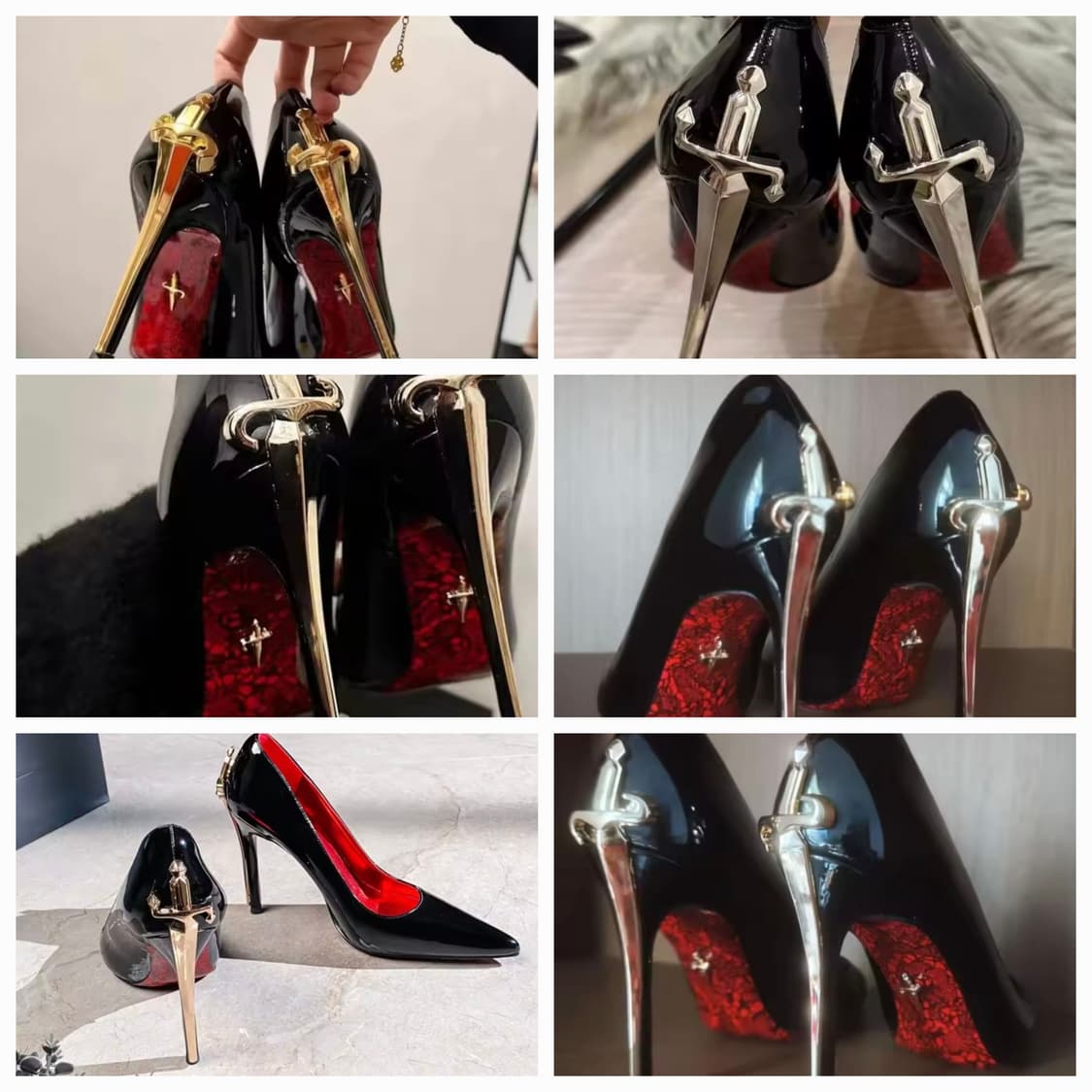 럭셔리 블랙 에나멜 스틸레토 하이힐 상품이미지1