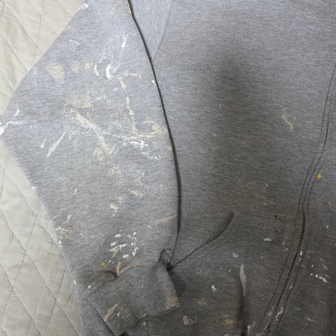 [M] 90s 러셀 애슬레틱 후드집업 헤더 그레이 ver. 더티페인팅 상품이미지3