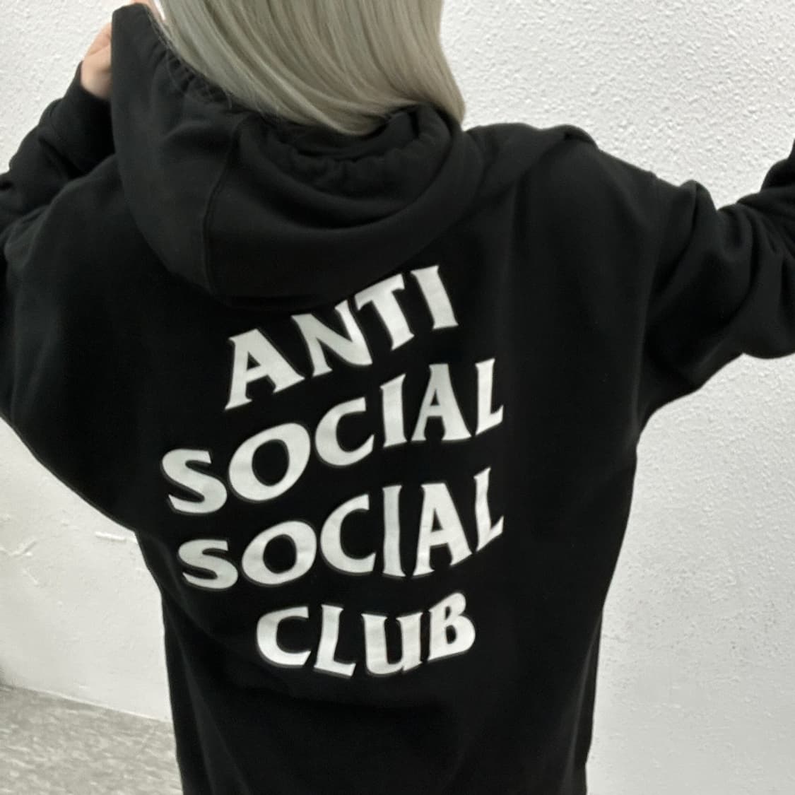 안티소셜클럽 미니로고 블랙 후드 XL 상품이미지2