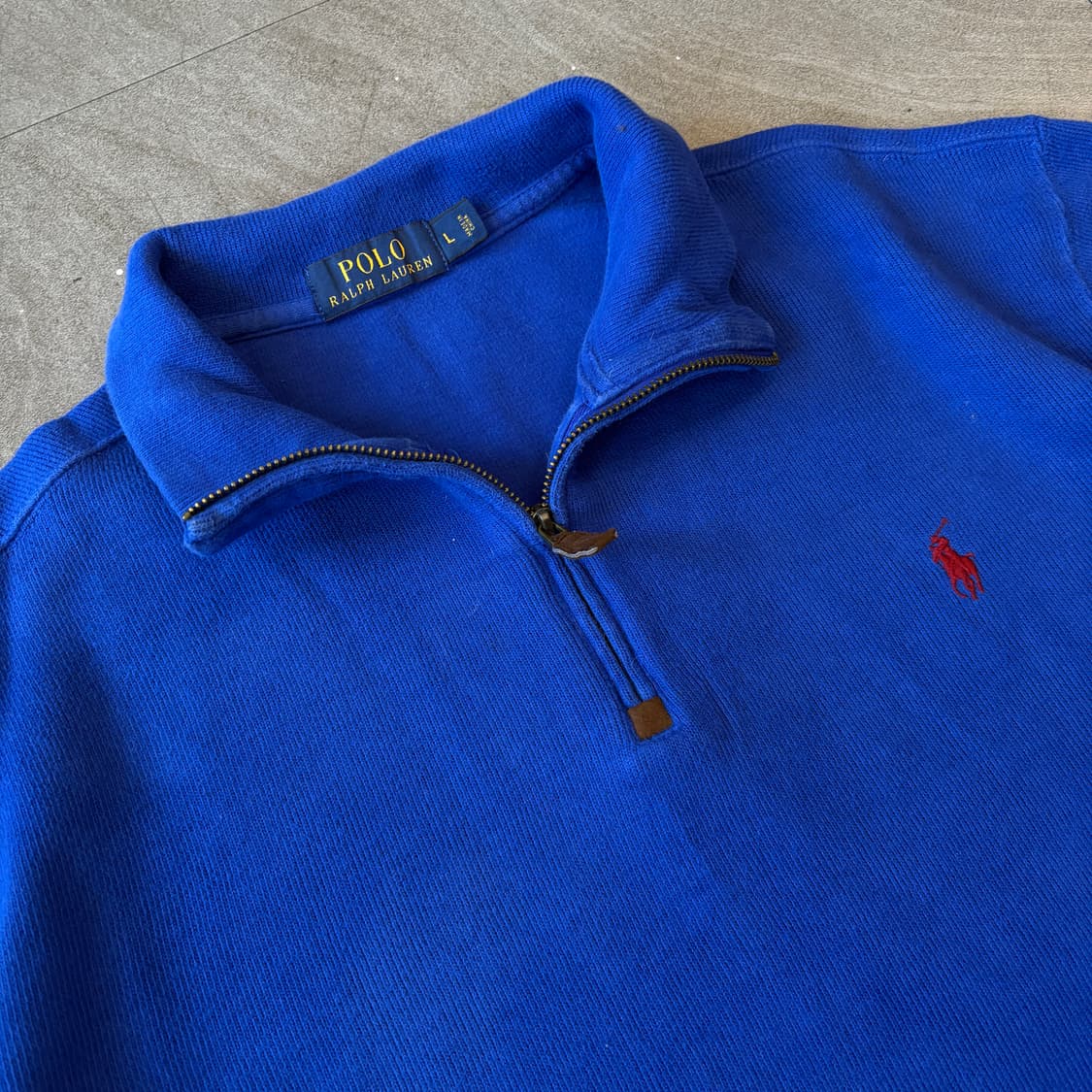 폴로 정품 블루 반집업 니트  상품이미지5