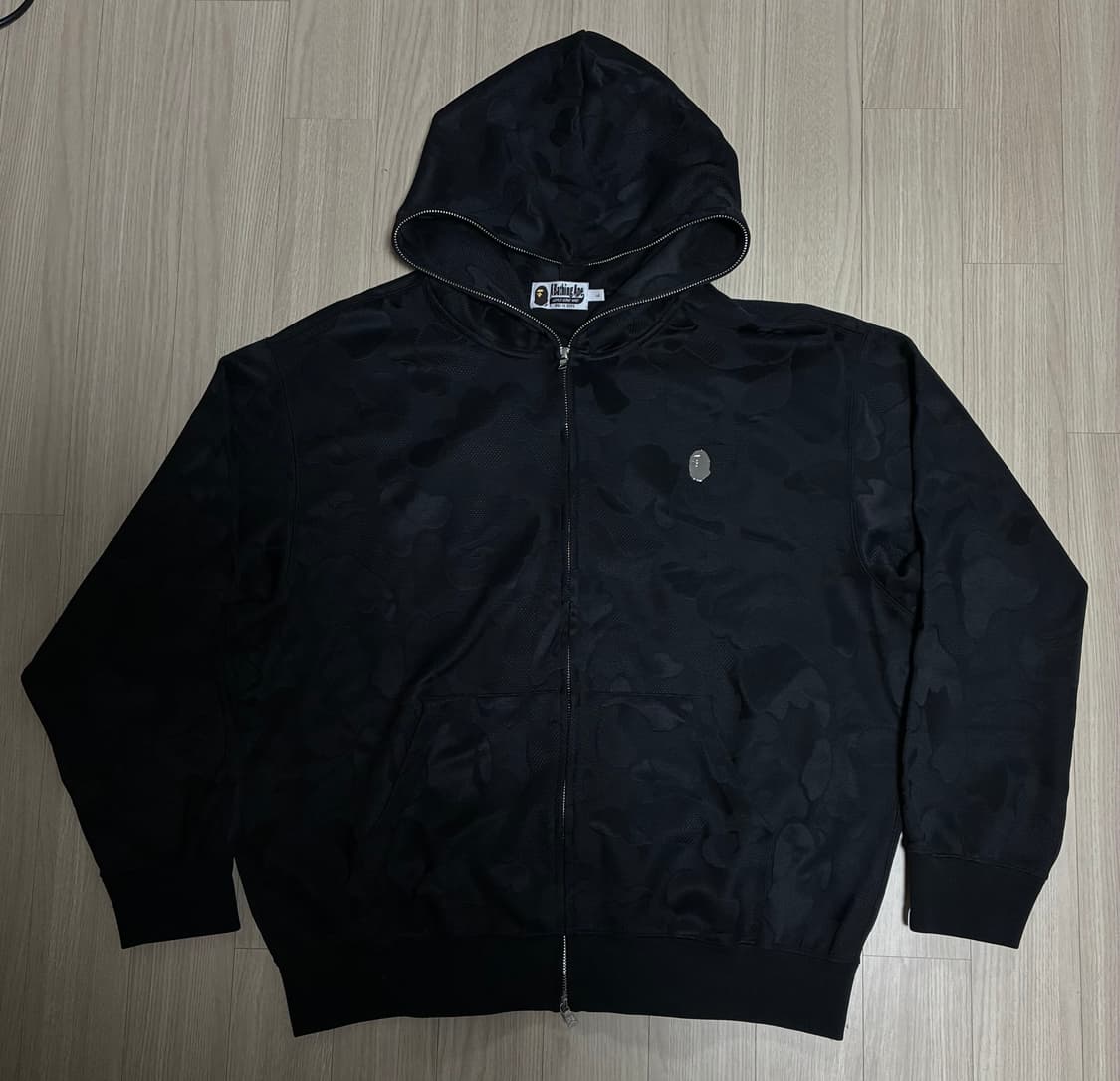 베이프 솔리드 카모 자카드 후드 집업 블랙 L 상품이미지2