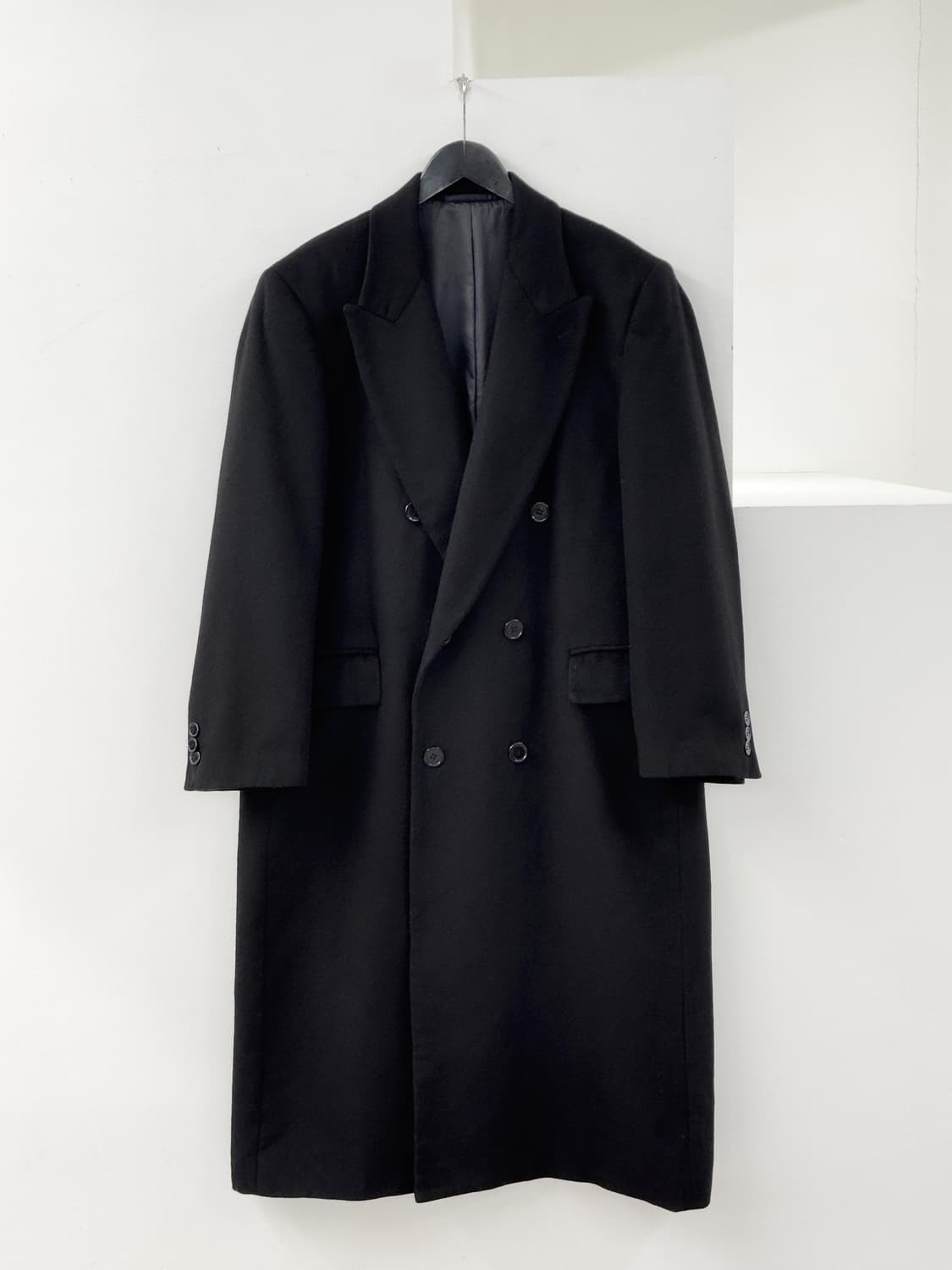 블랙 더블 캐시미어 코트 상품이미지1