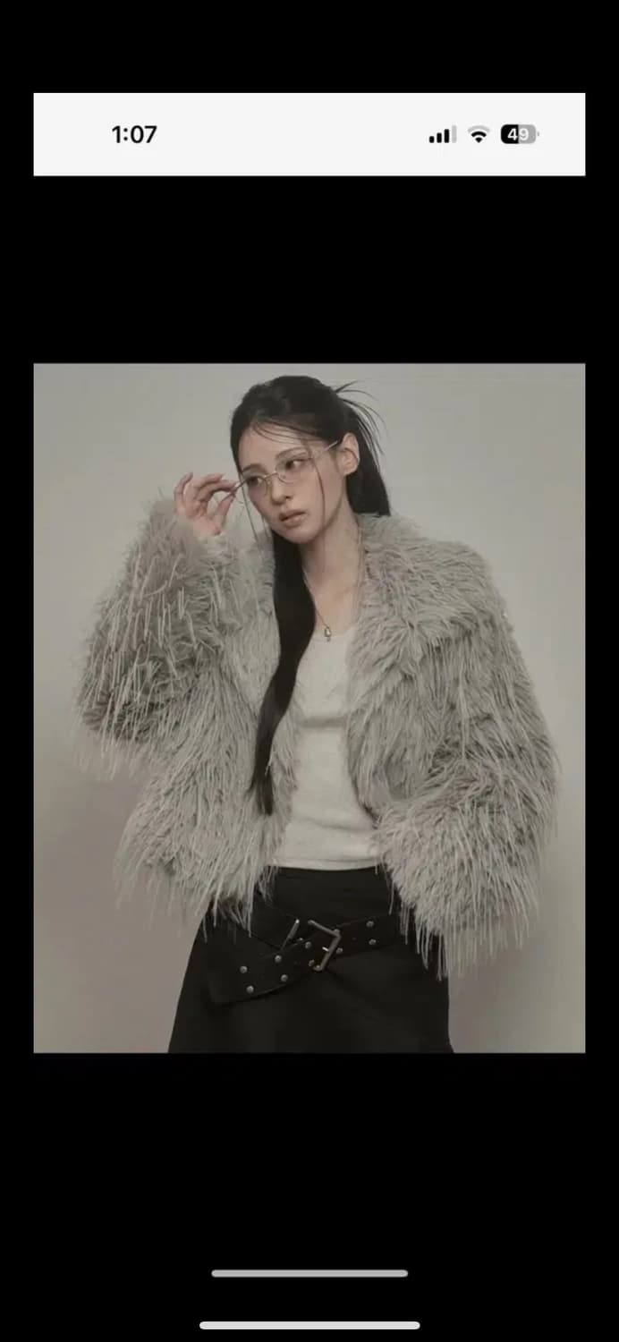 카키포인트 샤기 퍼자켓 라이트 그레이 상품이미지1