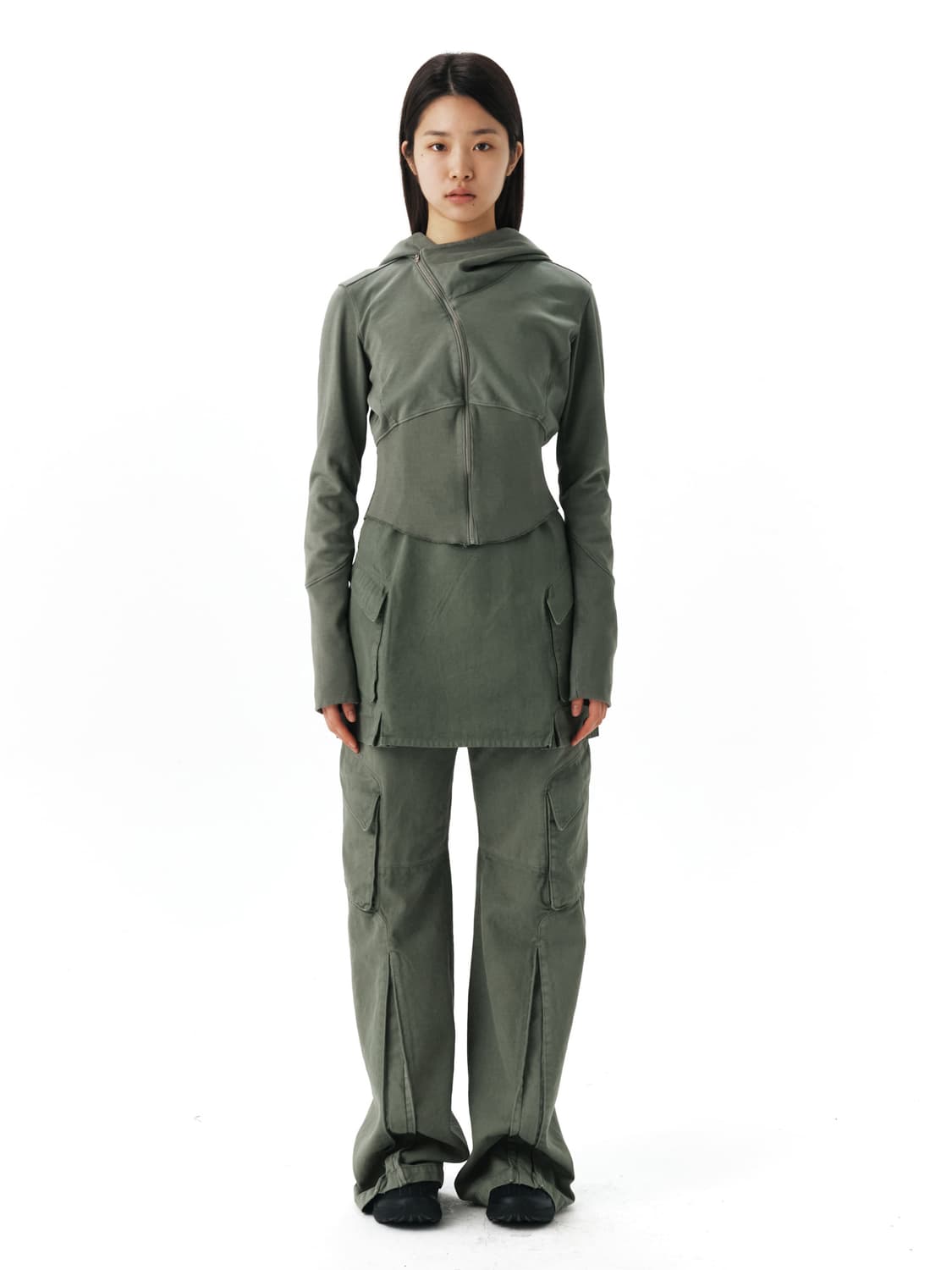 EE WOMENS CURVED HOODED SWEAT ZIP JACKET 상품이미지5