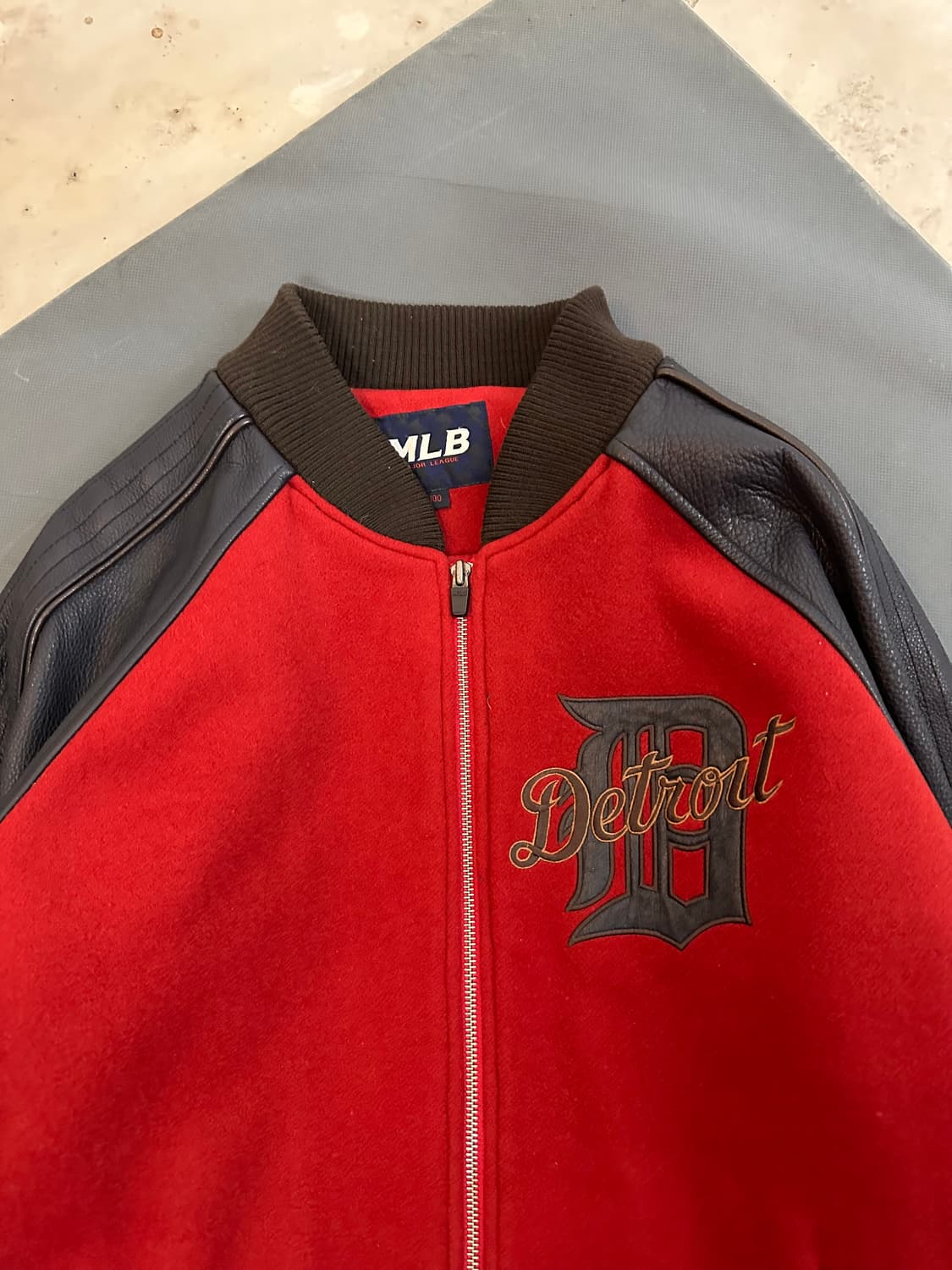 Mlb detroit leather bomber 100-105 상품이미지4