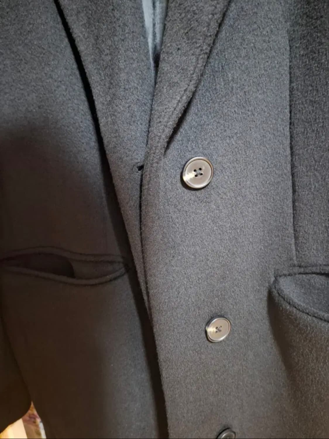 무신사 스탠다드 우먼즈 캐시미어 블렌드 오버 숄더 싱글 코트 S 상품이미지2