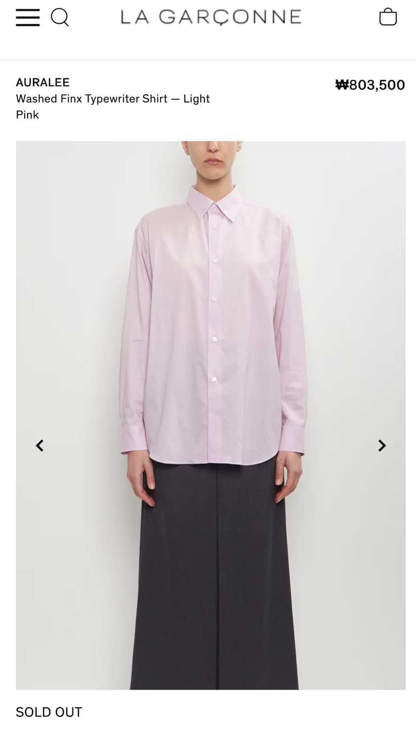오라리 여성 셔츠 Auralee washed finx typewriter 상품이미지1