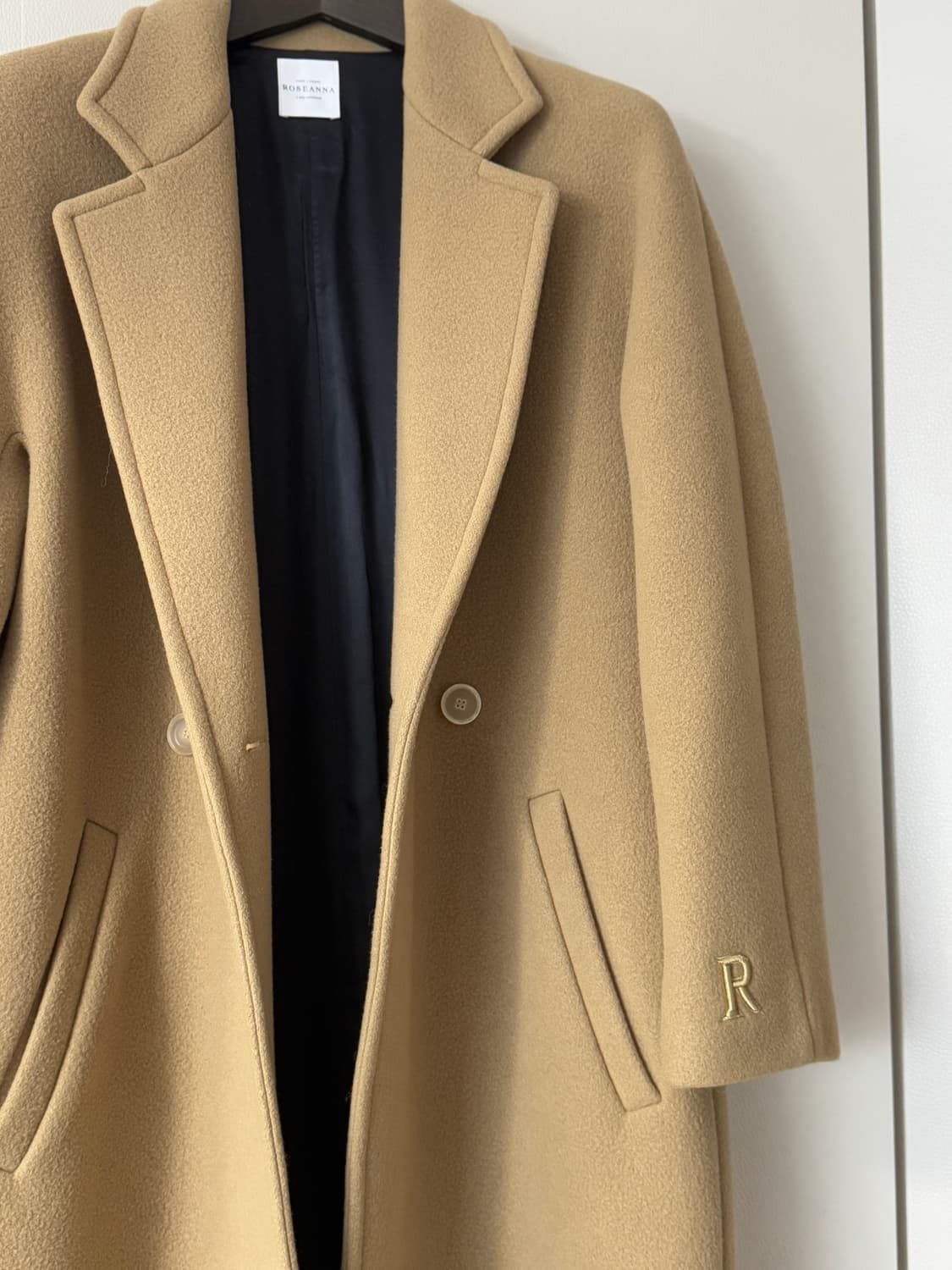 🖤 라움(Raum) 프랑스 브랜드 Roseanna 카멜 버진울 롱코트 상품이미지3