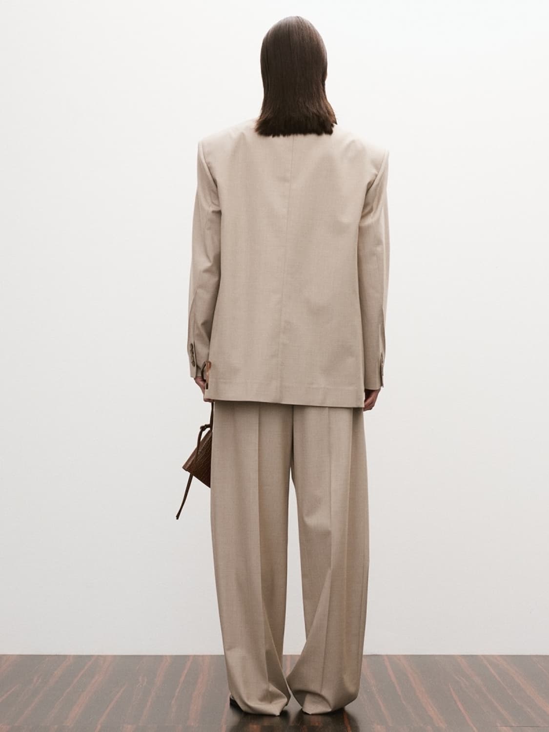 [할인]렉토 RECTO 울 블렌드 테일러드 대디 싱글 자켓 세피아 베이지 상품이미지4