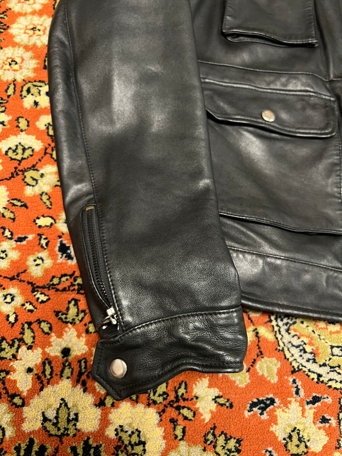 [XL] 빈티지 4포켓 리얼레더 라이더 자켓 상품이미지6