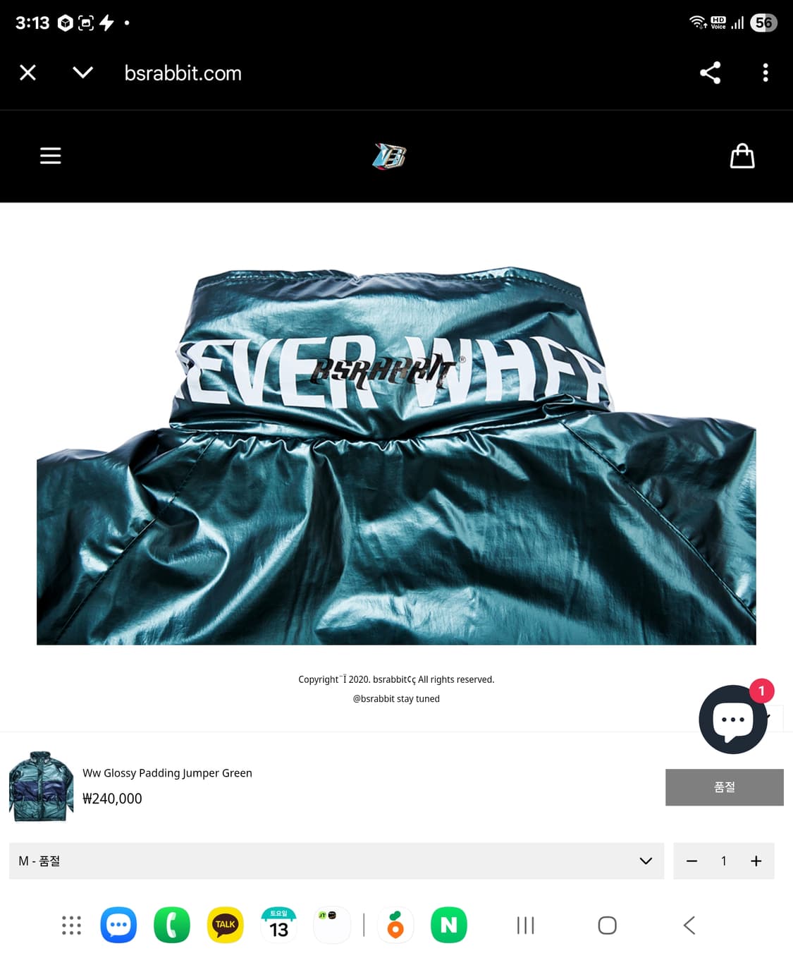 비에스래빗 유광 패딩점퍼 XL 상품이미지5