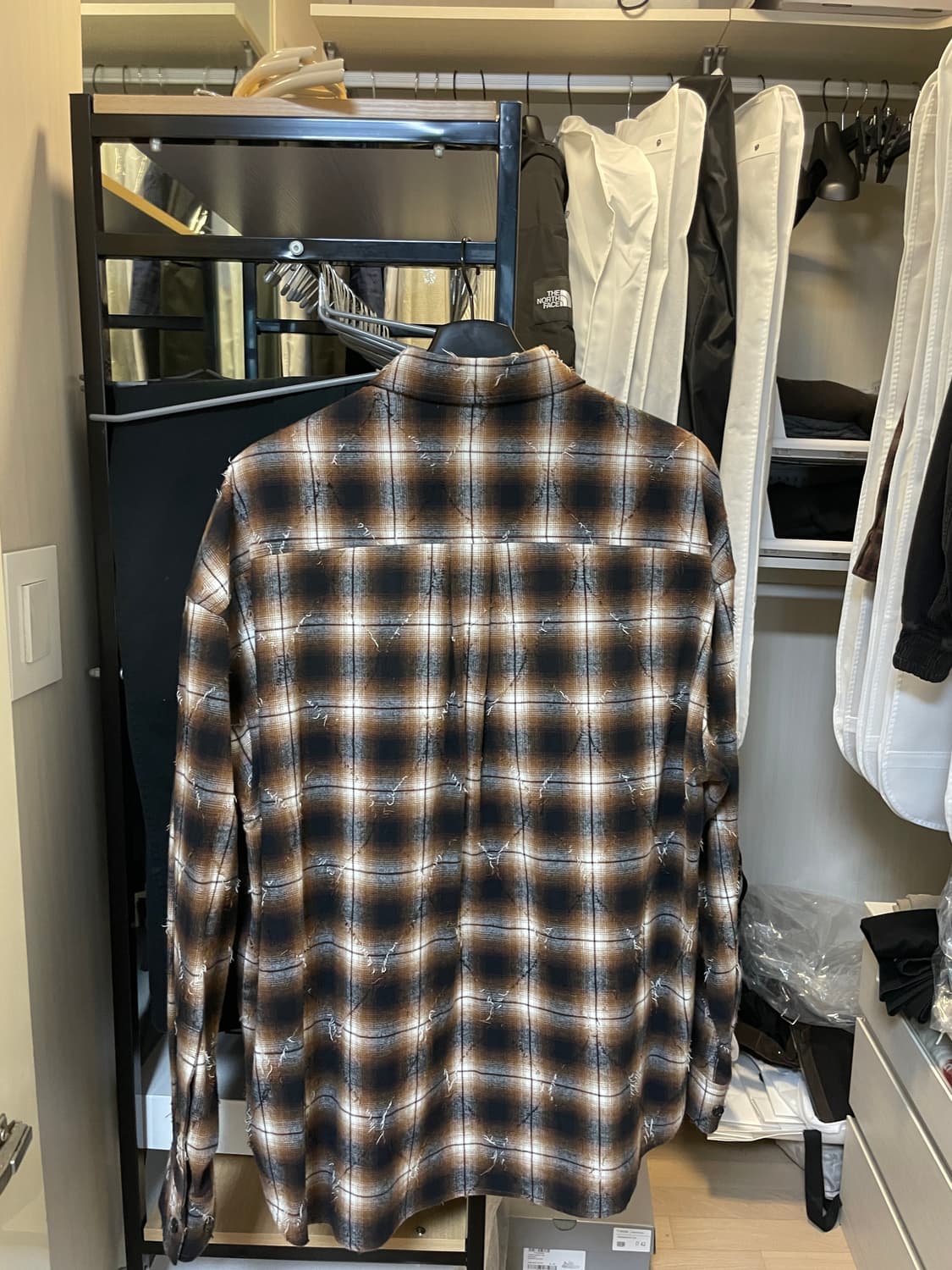 준지 브라운 아가일 셔츠 46사이즈 상품이미지2