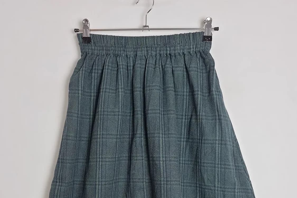 W CLOSET 빈티지 그린 체크스커트  상품이미지4