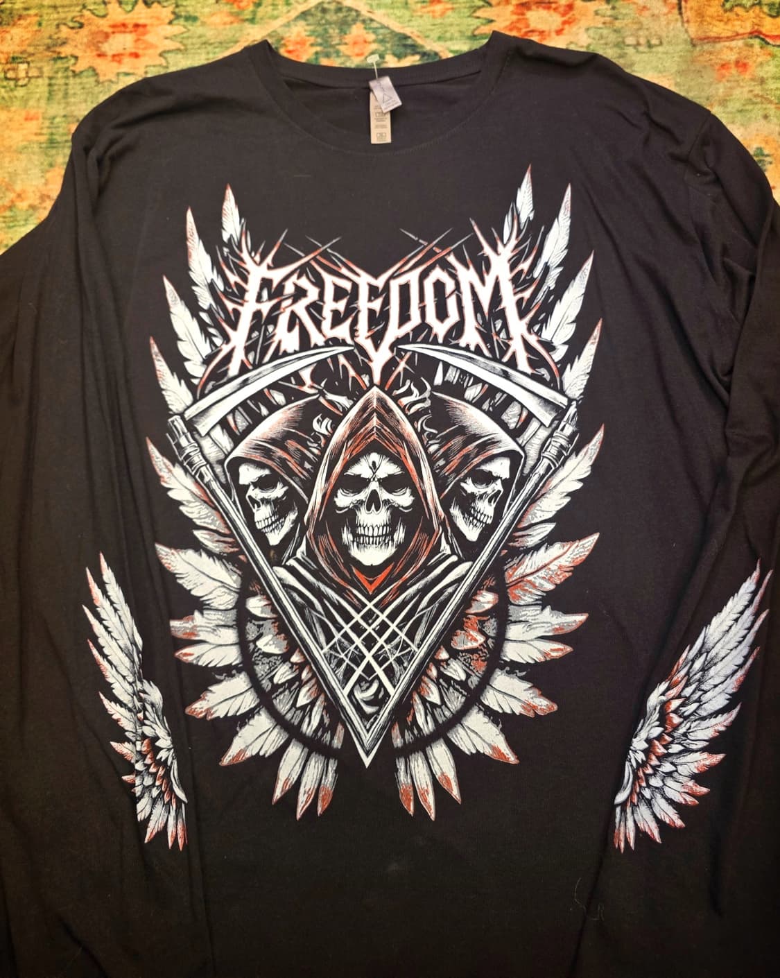 Delta Apparel USA 해골 긴팔 티셔츠 상품이미지3