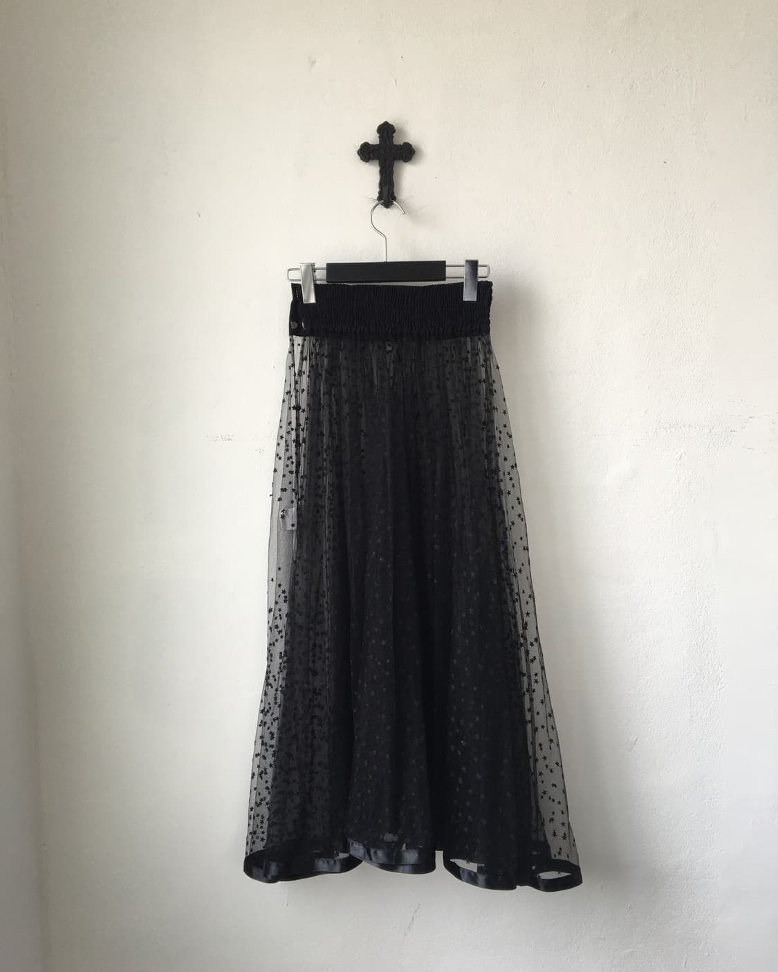 Star pattern see through layered long sk 상품이미지2