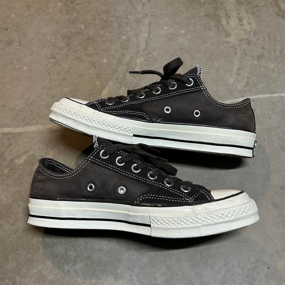 250) 컨버스 척70 레거시 레더 옥스 스니커즈 다크 브라운 상품이미지5