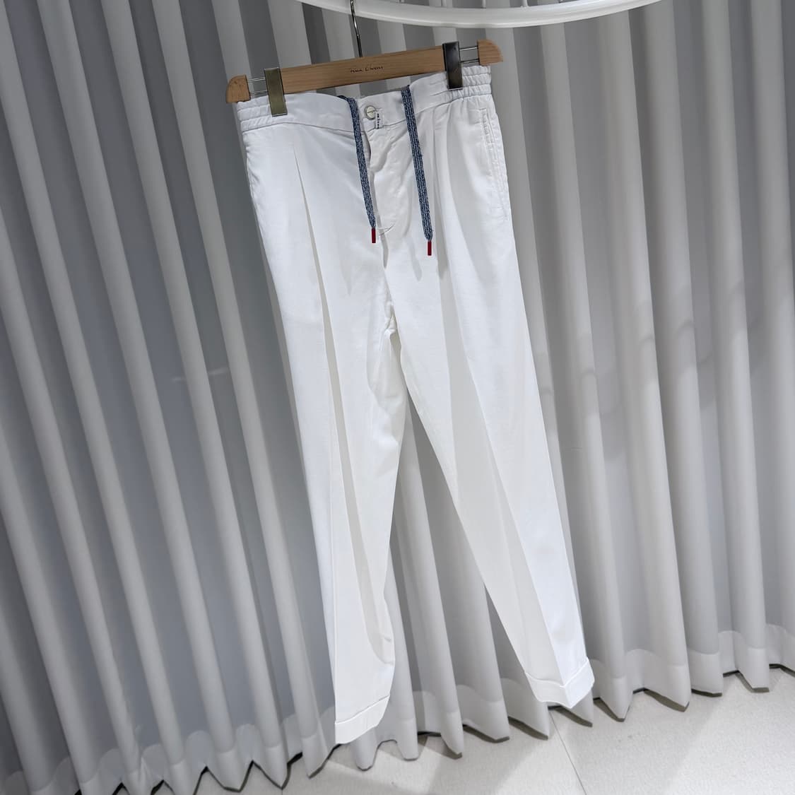 (A+/32) / 키톤 드로스트링 울 코튼 린넨 트레이닝 팬츠 화이트 상품이미지3