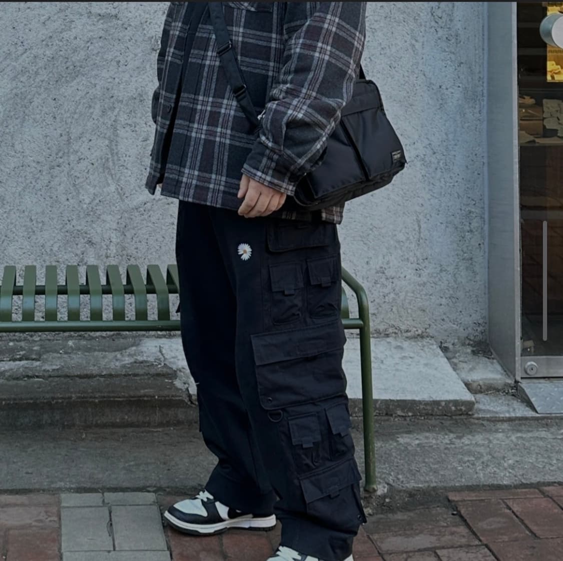 IAB Studio Check Shirt Jacket Gray Red 상품이미지3