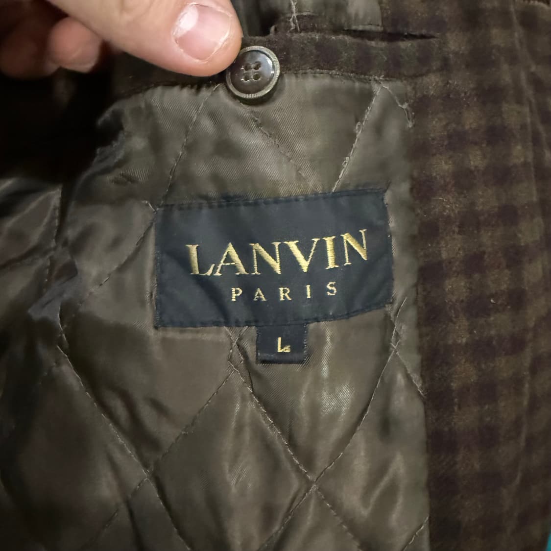 Lanvin paris 빈티지 울 해링본 체크 봄버 자켓 105-110 상품이미지7